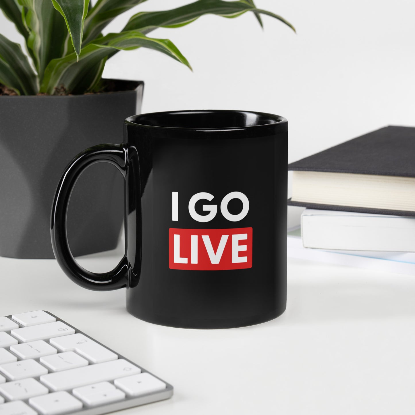 Black Glossy I GO LIVE Mug (two sizes available)