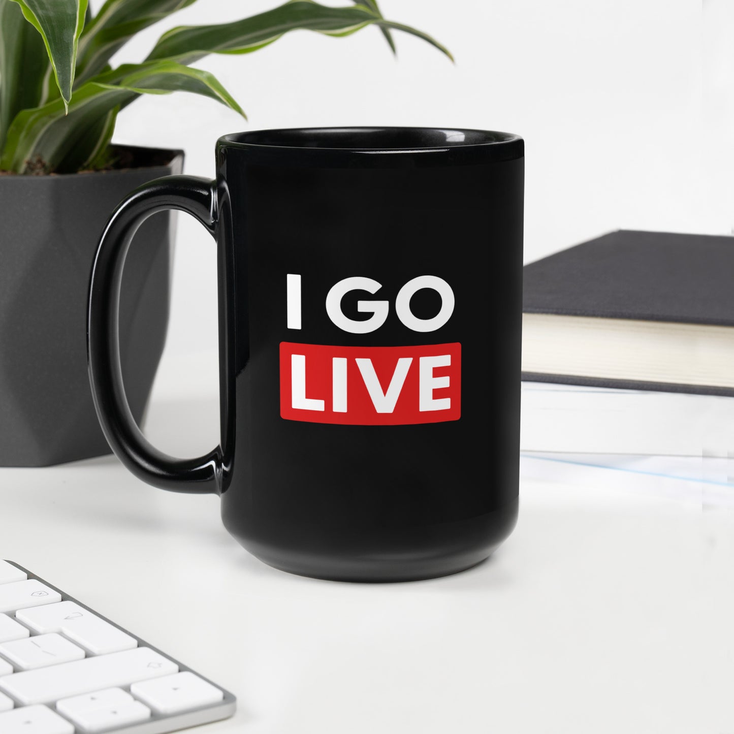 Black Glossy I GO LIVE Mug (two sizes available)