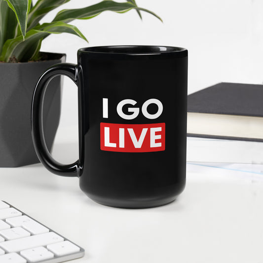 Black Glossy I GO LIVE Mug (two sizes available)
