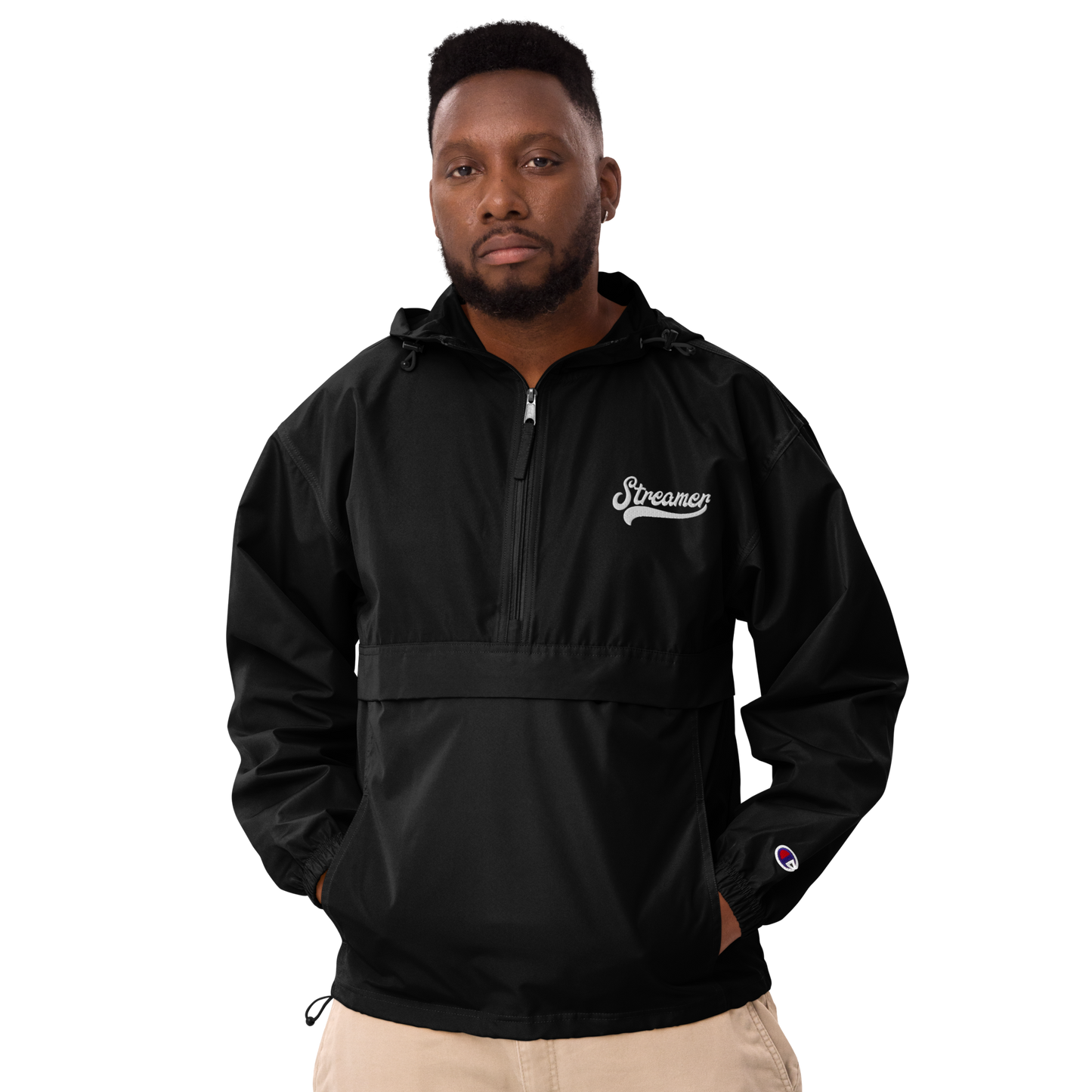 Embroidered Streamer Champion Packable Jacket