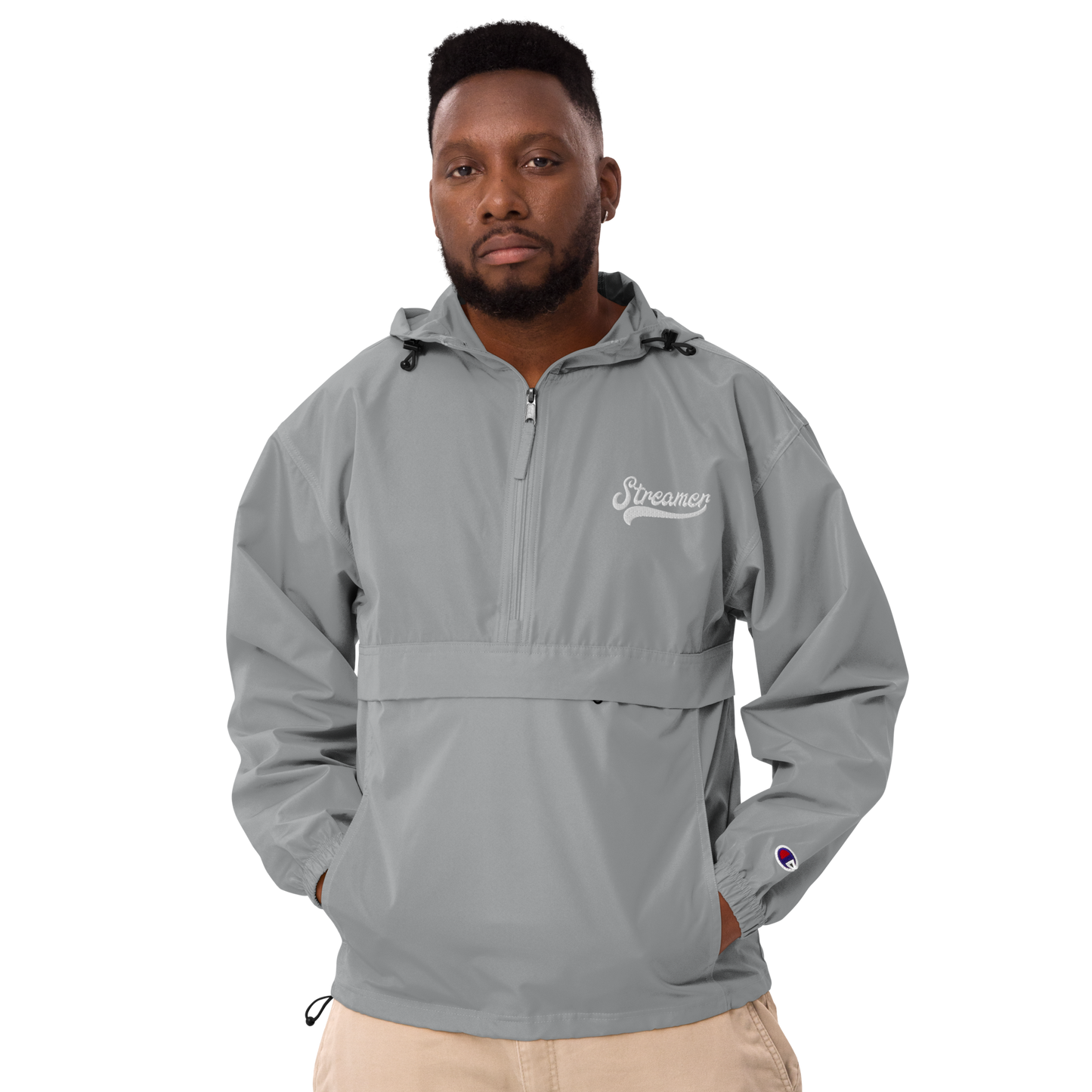 Embroidered Streamer Champion Packable Jacket