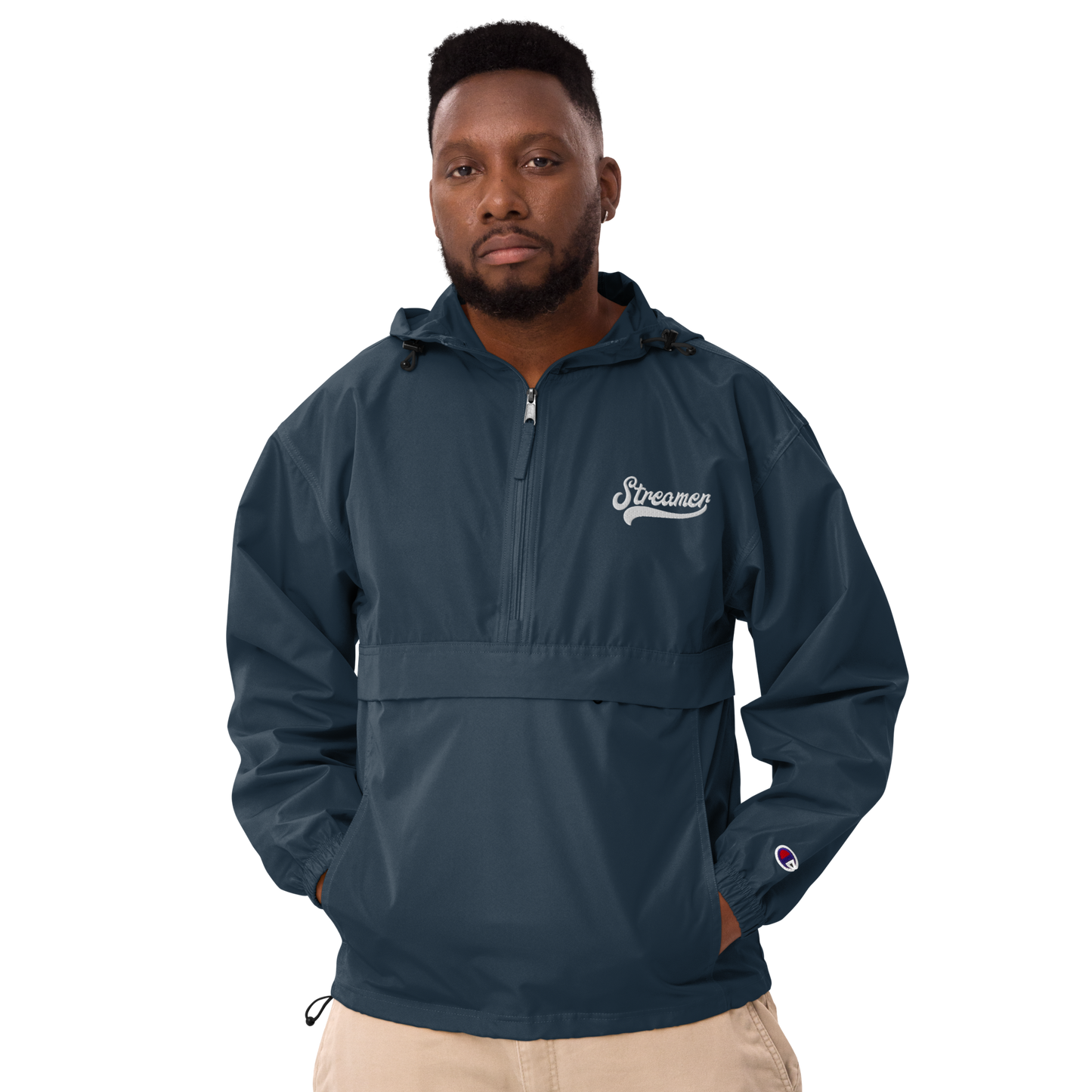 Embroidered Streamer Champion Packable Jacket