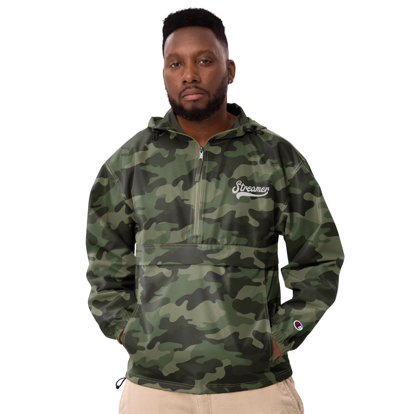Embroidered Streamer Champion Packable Jacket
