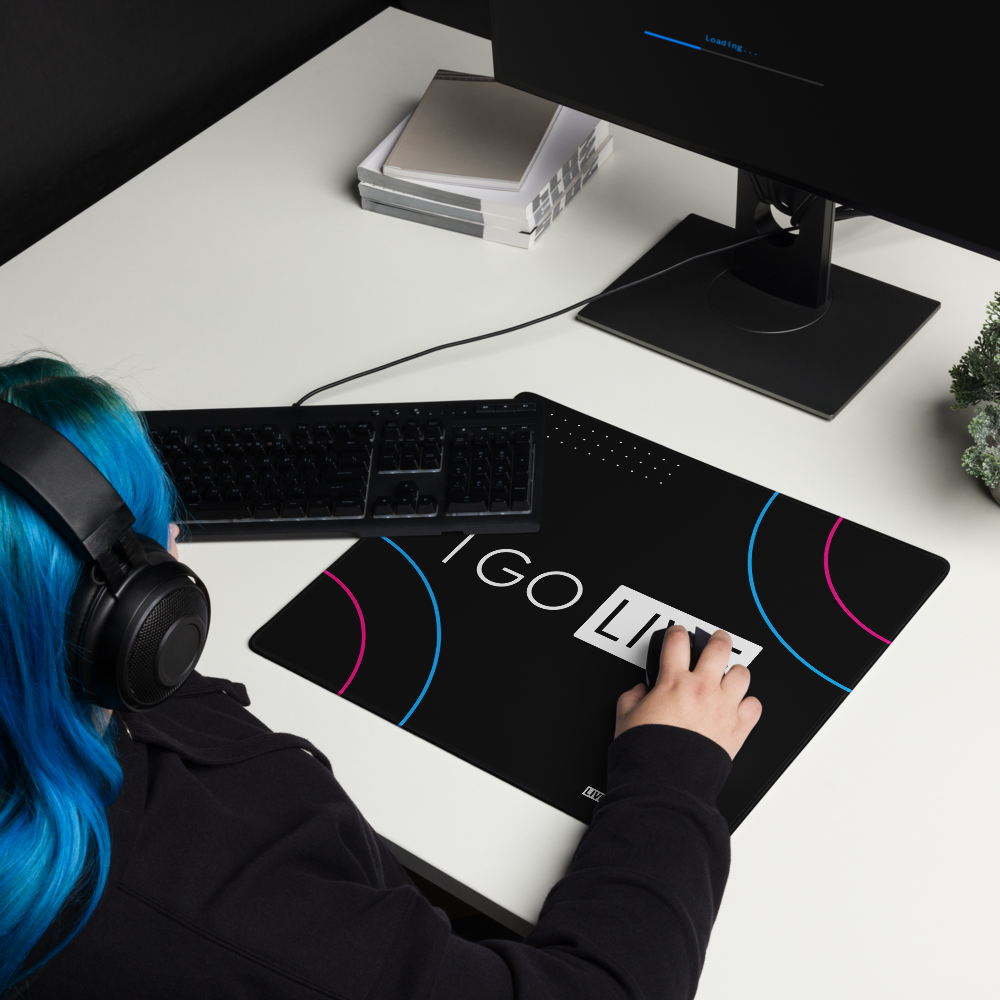 "I GO LIVE" Large Gaming/Streaming Mouse Pad