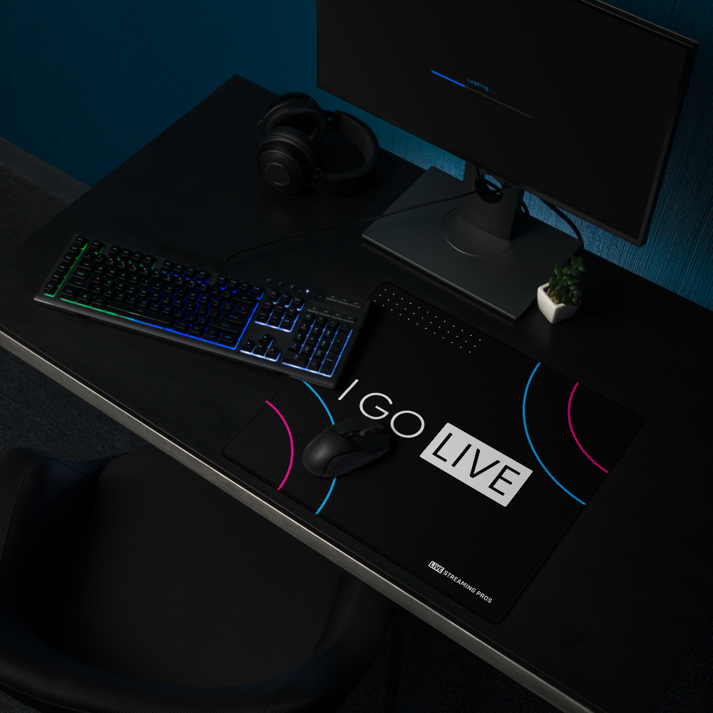 "I GO LIVE" Large Gaming/Streaming Mouse Pad