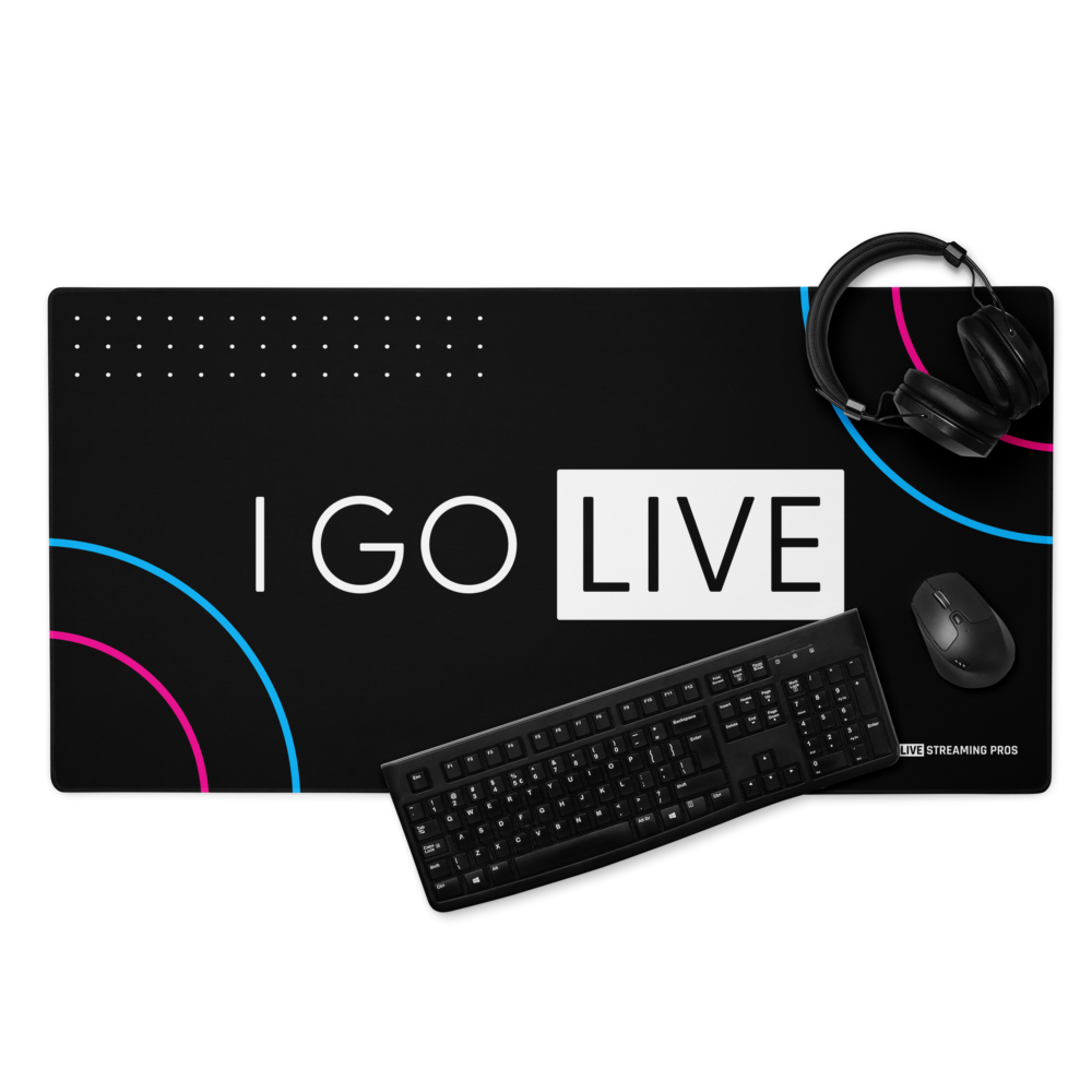 "I GO LIVE" Extra Large Gaming/Streaming Desk Pad