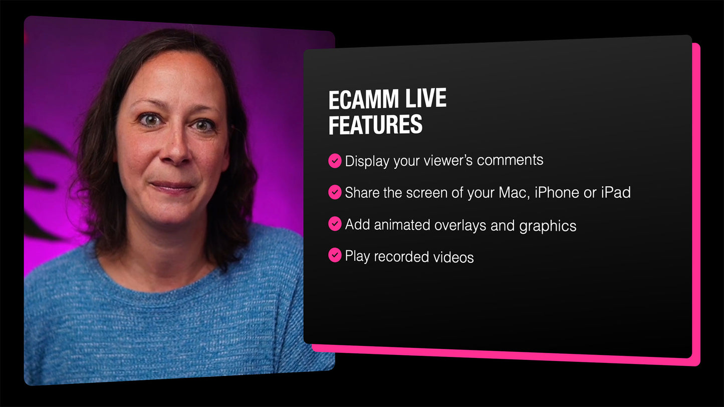 Customizable List Scenes for Ecamm Live
