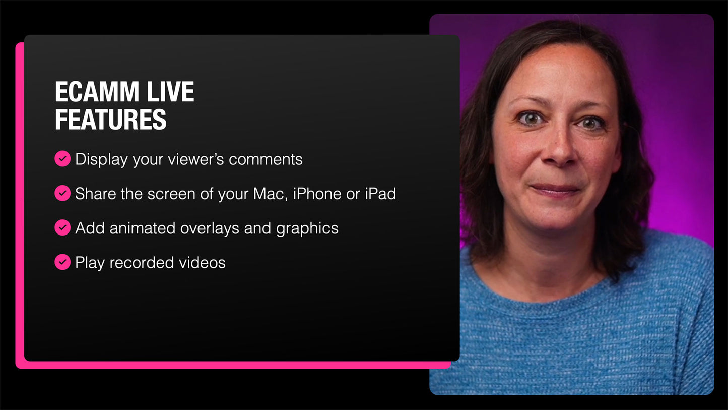 Customizable List Scenes for Ecamm Live