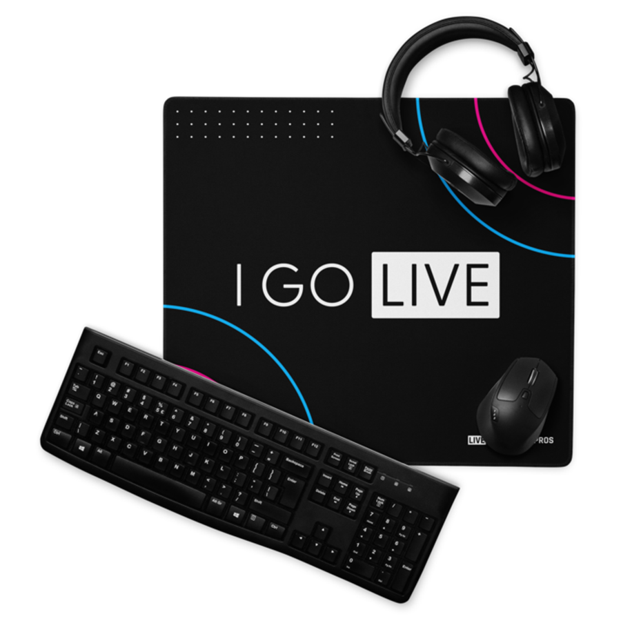 "I GO LIVE" Large Gaming/Streaming Mouse Pad