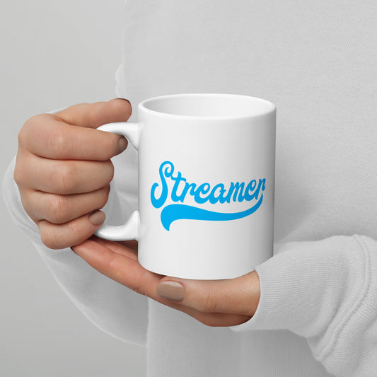 Cyan Glossy Streamer Mug (two sizes available)