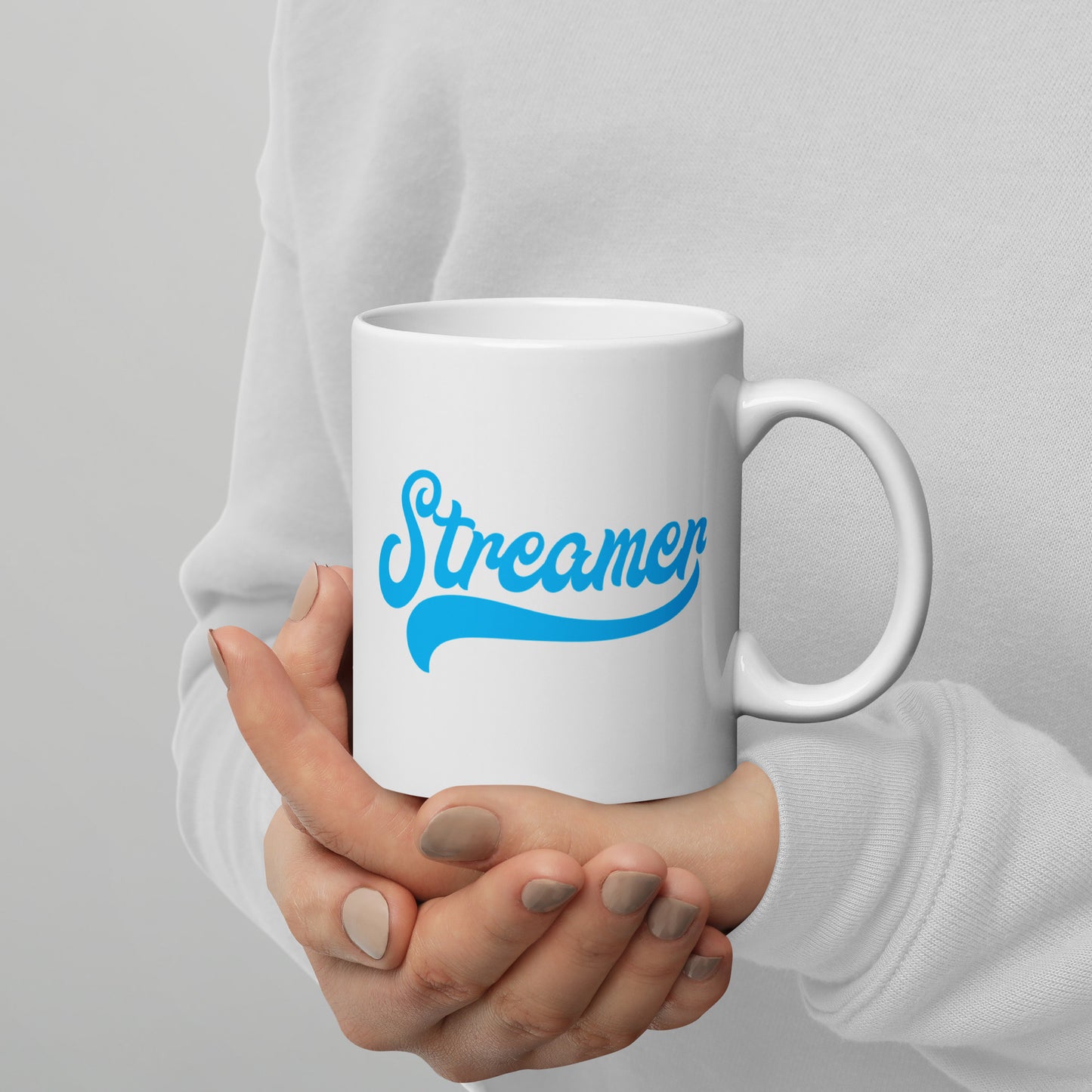 Cyan Glossy Streamer Mug (two sizes available)