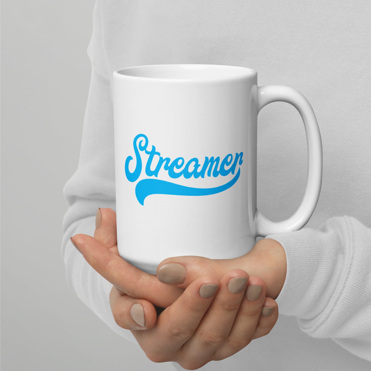 Cyan Glossy Streamer Mug (two sizes available)