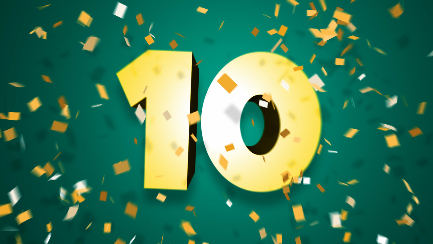 Ten Second Confetti Countdown Pack for OBS, Ecamm, and vMix!