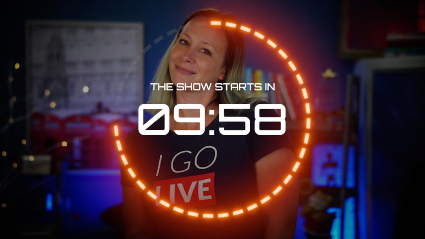 "Dashes of Light" Countdown Timer for OBS, Ecamm, and vMix