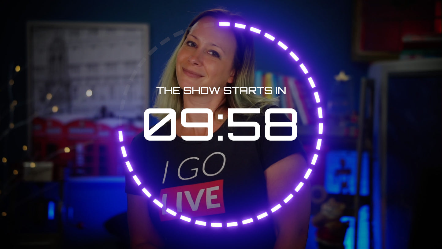 "Dashes of Light" Countdown Timer for OBS, Ecamm, and vMix