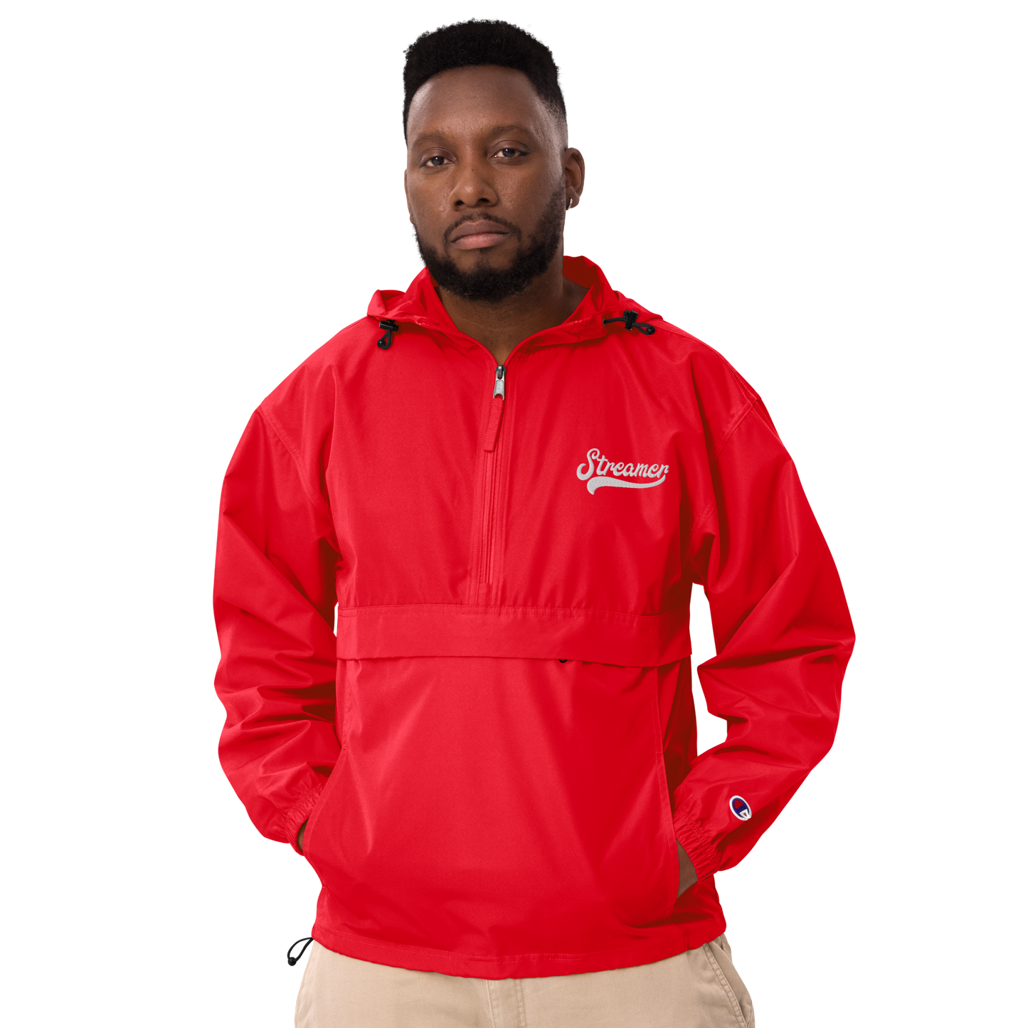 Embroidered Streamer Champion Packable Jacket