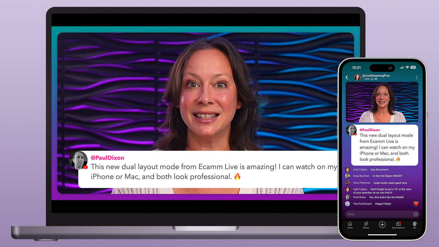 Dual Layout Ecamm Comment Scene