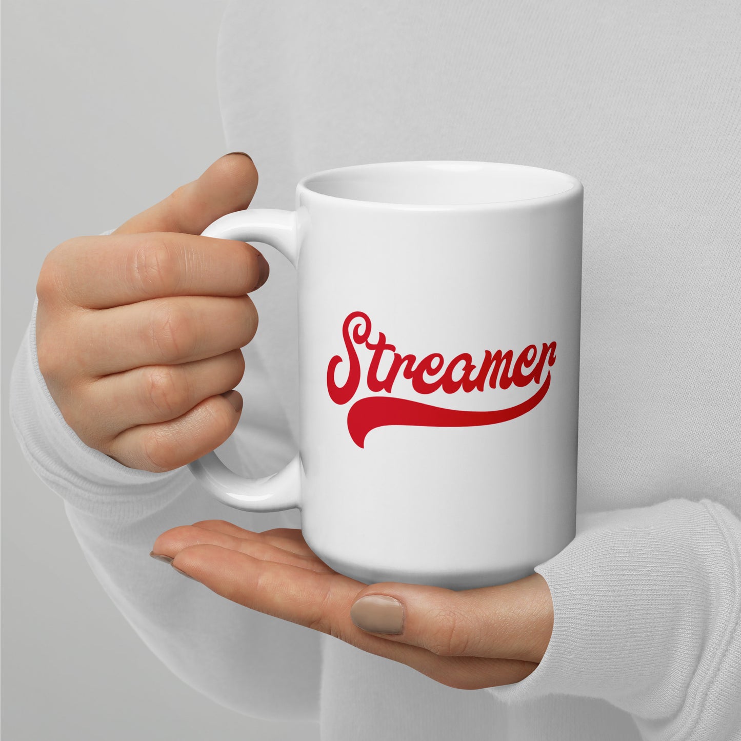Red Glossy Streamer Mug (two sizes available)