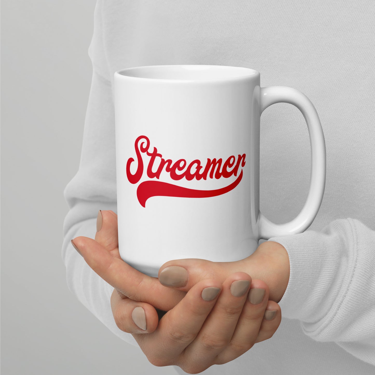 Red Glossy Streamer Mug (two sizes available)